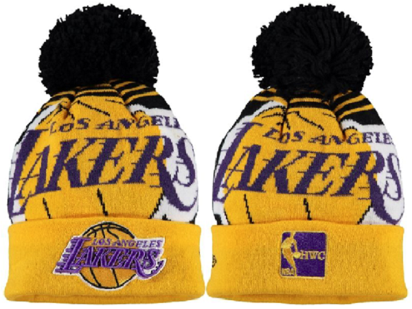 Lakers Yellow Fashion Knit Hat XDF