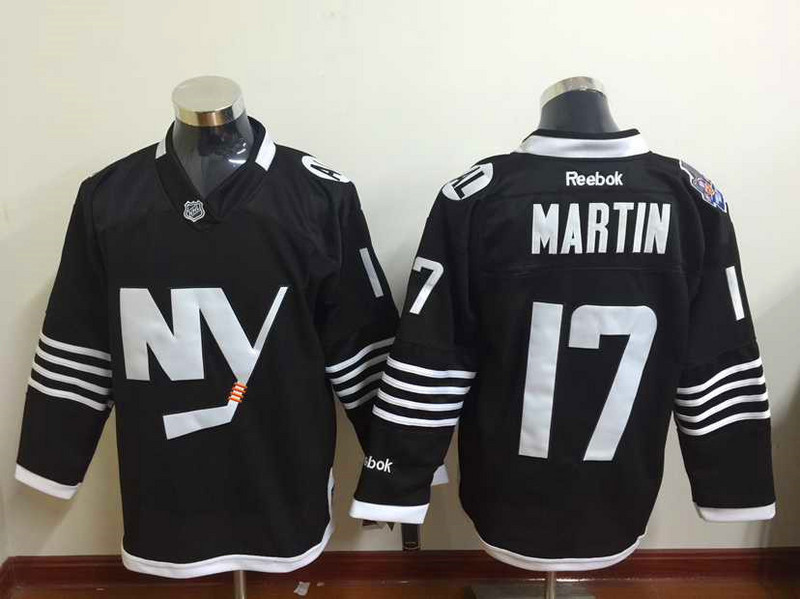 Islanders 17 Matt Martin Black Reebok Jersey