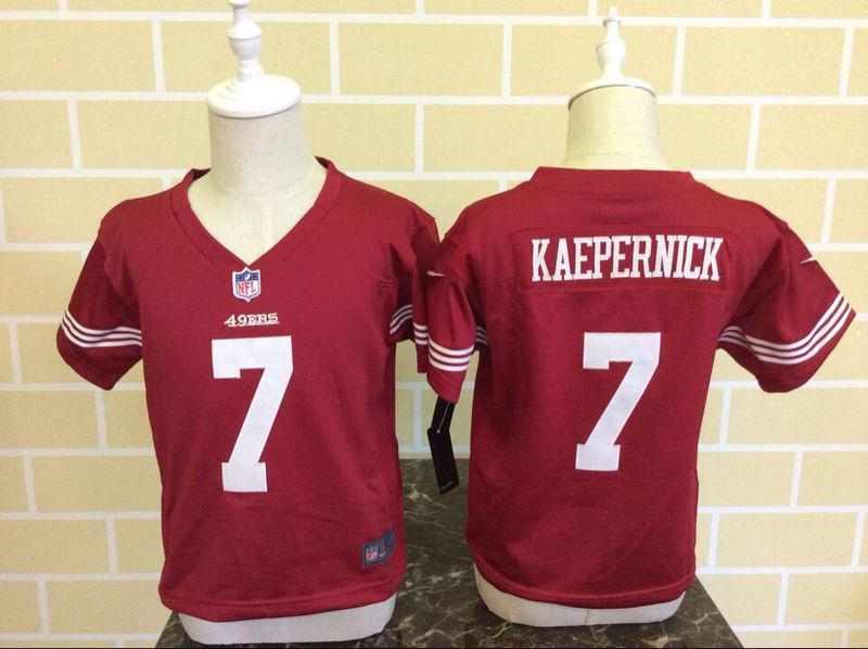 Nike 49ers 7 Colin Kaepernick Red Toddler Game Jersey