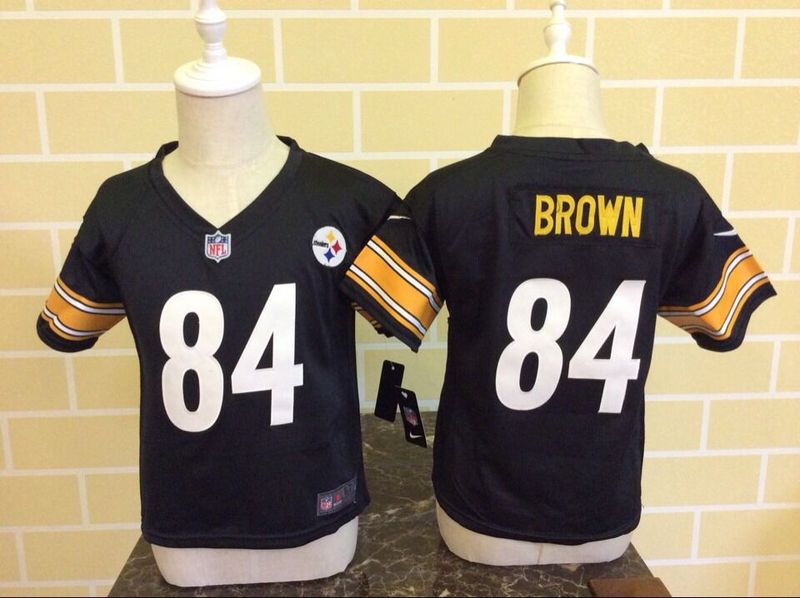 Nike Steelers 84 Antonio Brown Black Toddler Game Jersey