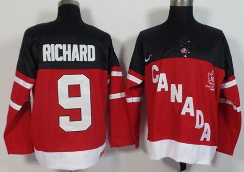 Canada 9 Maurice Richard Red 100th Celebration Jersey