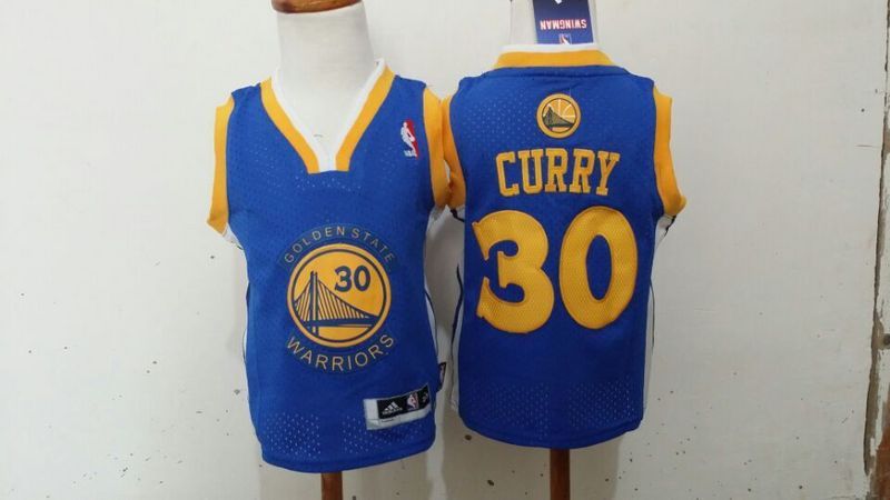 Warriors 30 Stephen Curry Blue Toddler Jersey