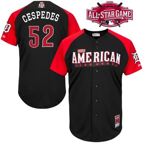 American League Tigers 52 Cespedes Black 2015 All Star Jersey