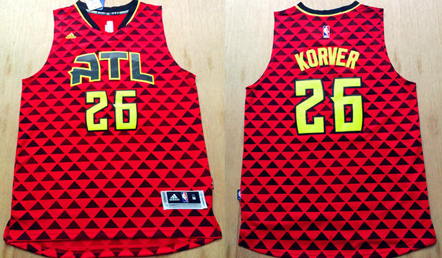 Hawks 26 Kyle Korver Red Swingman Jersey