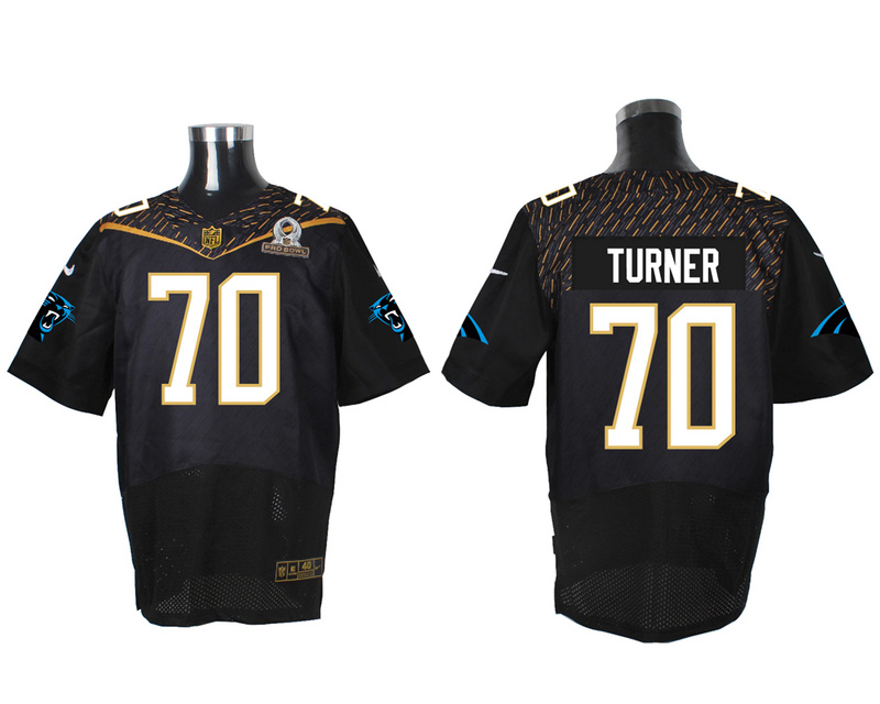 Nike Panthers 70 Trai Turner Black 2016 Pro Bowl Elite Jersey