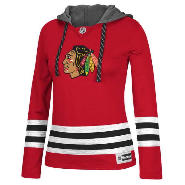 Chicago Blackhawks Red All Stitched Women's Hooded Sweatshirt