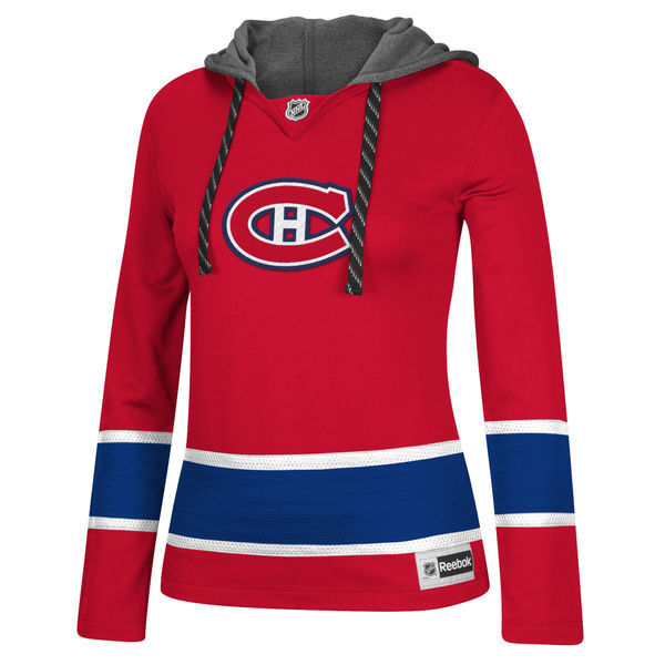 Montreal Canadiens Red All Stitched Women's Hooded Sweatshirt