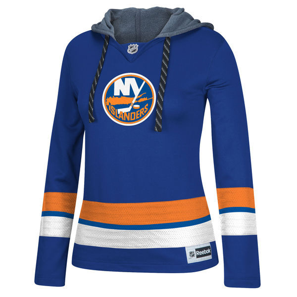 New York Islanders Blue All Stitched Women's Hooded Sweatshirt