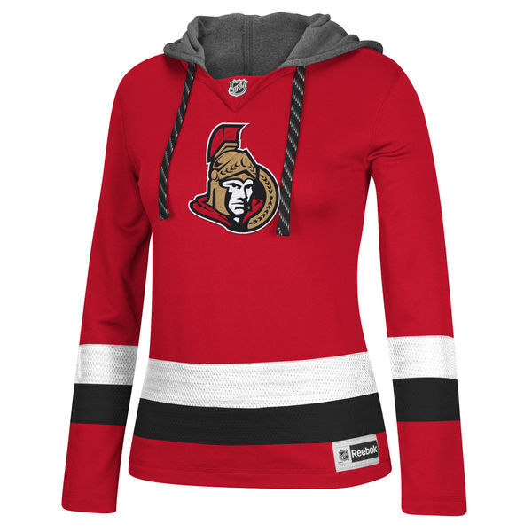 Ottawa Senators Red All Stitched Women's Hooded Sweatshirt