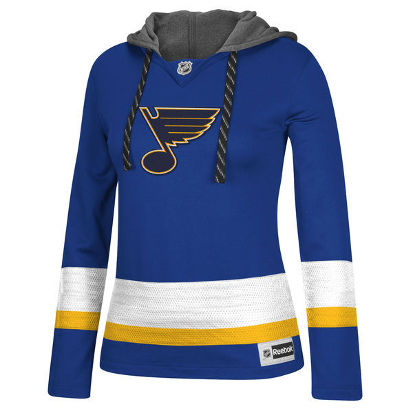 St. Louis Blues Blue All Stitched Women's Hooded Sweatshirt