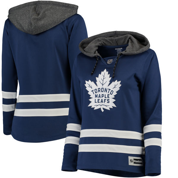 Toronto Maple Leafs Blue All Stitched Women's Hooded Sweatshirt