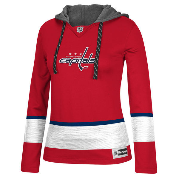 Washington Capitals Red All Stitched Women's Hooded Sweatshirt