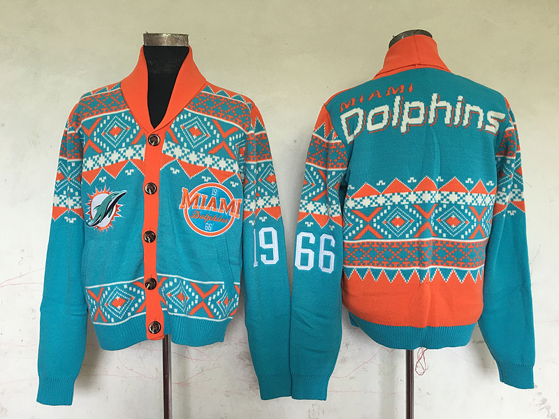 Miami Dolphins NFL Adult Ugly Cardigan Sweater