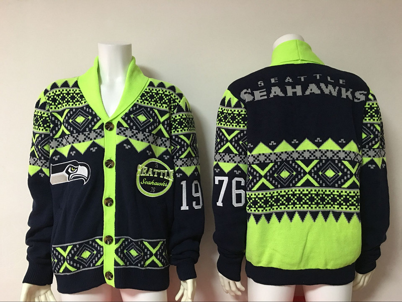 Seattle Seahawks NFL Adult Ugly Cardigan Sweater
