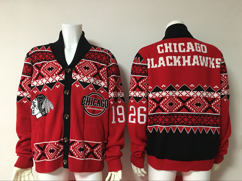 Chicago Blackhawks NHL Adult Ugly Cardigan Sweater