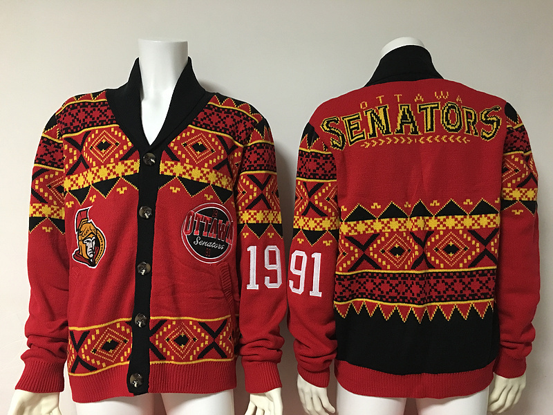 Ottawa Senators NHL Adult Ugly Cardigan Sweater