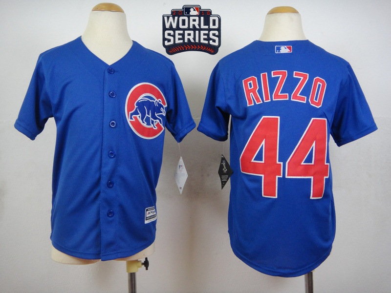 Cubs 44 Anthony Rizzo Royal 2016 World Series Youth New Cool Base Jersey
