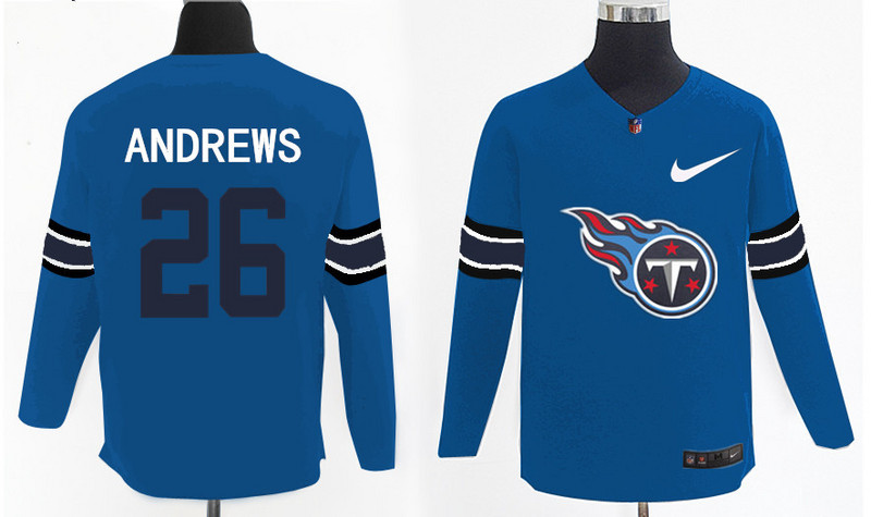 Nike Titans 26 Antonio Andrews Light Blue Knit Sweater