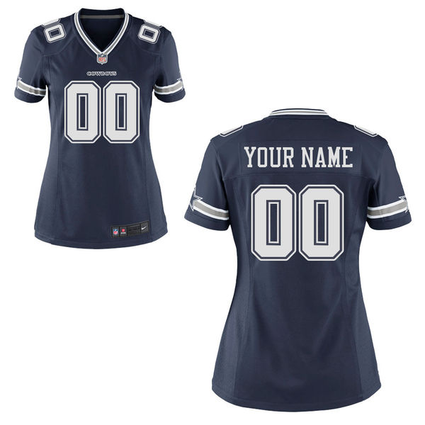 Nike Dallas Cowboys Navy Women Game Customized Jersey