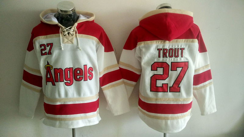 Angels 27 Mike Trout White All Stitched Sweatshirt