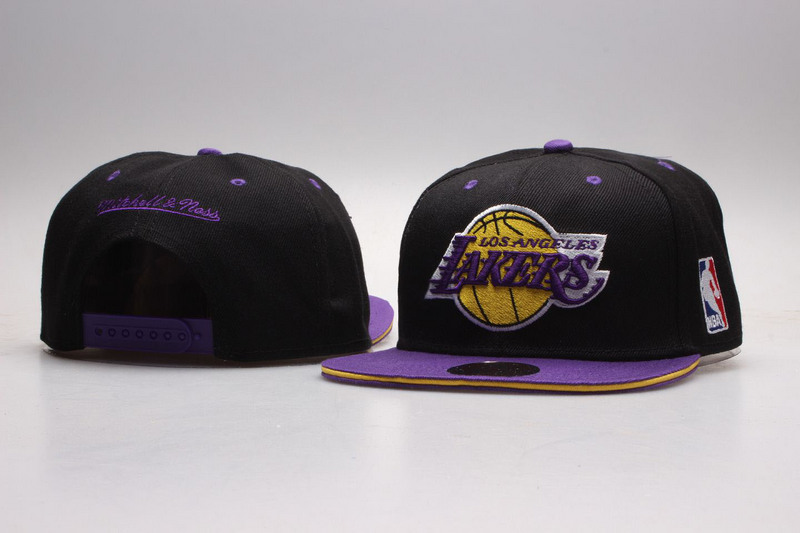 Lakers Black Mitchell & Ness Adjustable Hat YP