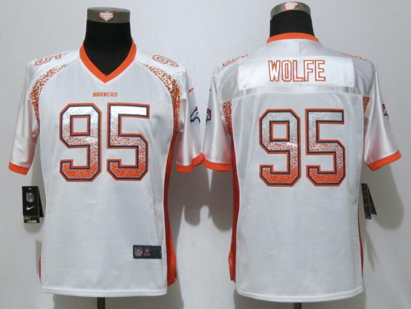 Nike Broncos 95 Derek Wolfe White Women Drift Fashion Jersey