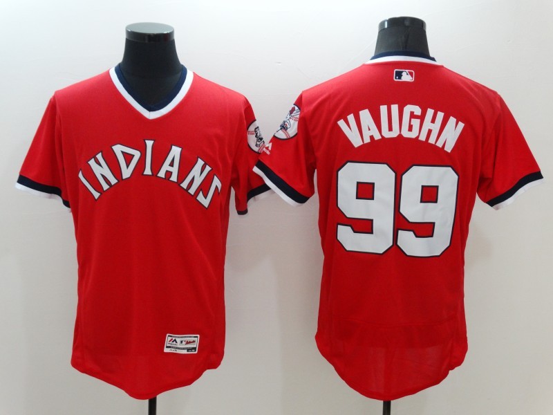Indians 99 Ricky Vaughn Red Throwback Flexbase Jersey