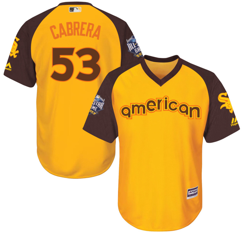 White Sox 53 Melky Cabrera Yellow Youth 2016 All-Star Game Cool Base Batting Practice Player Jersey