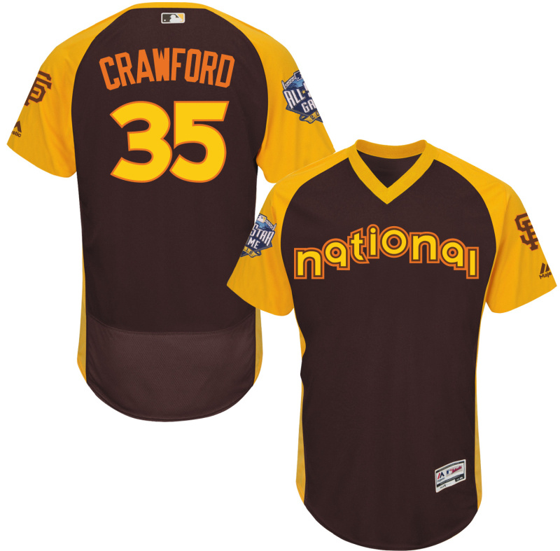 Giants 35 Brandon Crawford Brown 2016 All-Star Game Cool Base Batting Practice Player Jersey