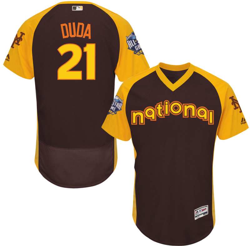 Mets 21 Lucas Duda Brown 2016 All-Star Game Cool Base Batting Practice Player Jersey