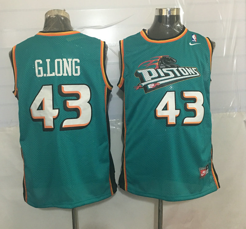 Pistons 43 Grant Long Teal Nike Stitched Jersey