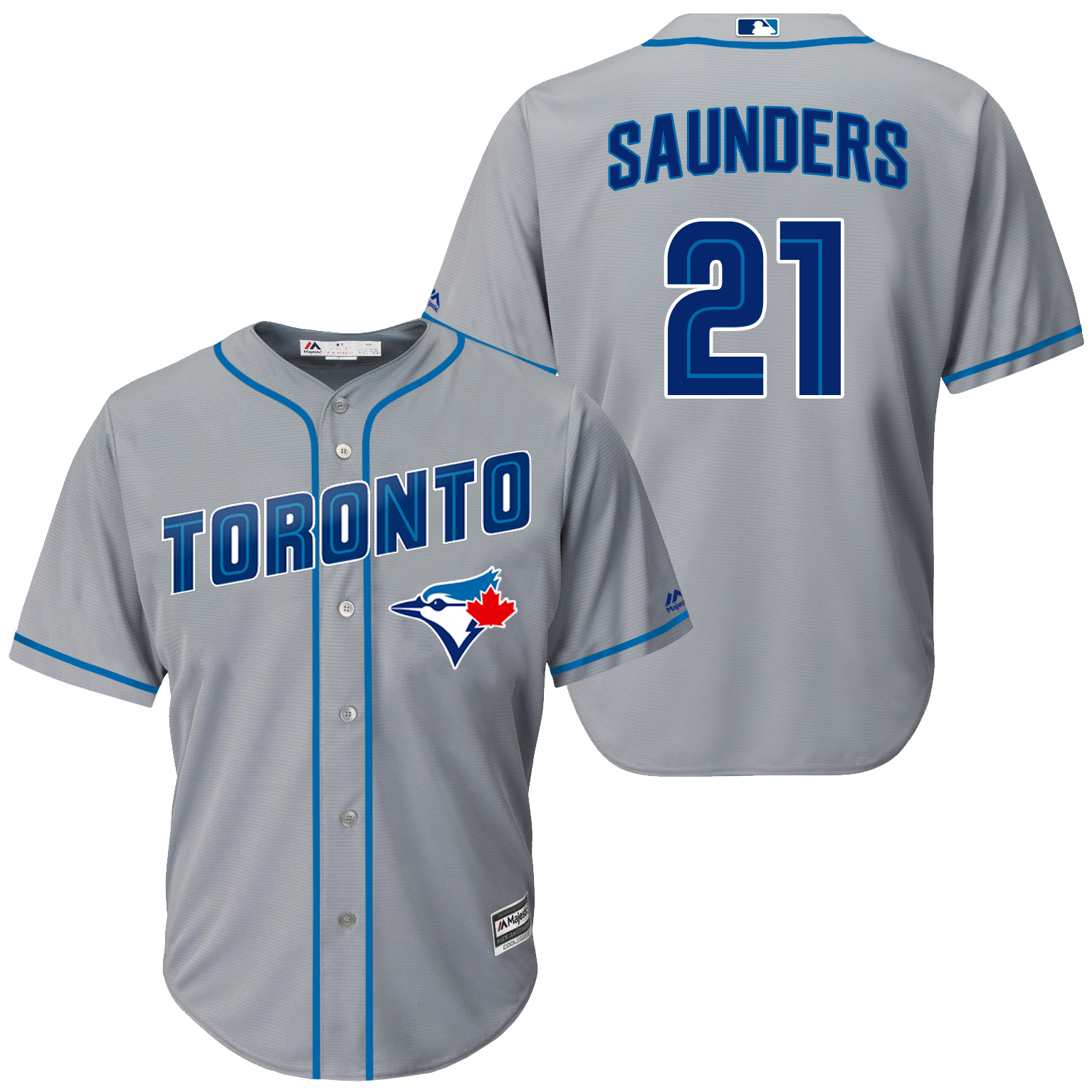 Blue Jays 21 Michael Saunders Grey New Cool Base Jersey