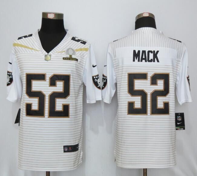 Nike Raiders 52 Khalil Mack White 2016 Pro Bowl Elite Jersey