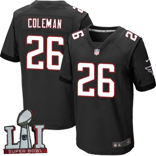 Nike Falcons 26 Tevin Coleman Black 2017 Super Bowl LI Elite Jersey