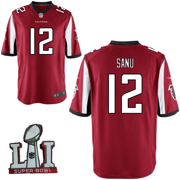 Nike Falcons 12 Mohamed Sanu Red Youth 2017 Super Bowl LI Game Jersey