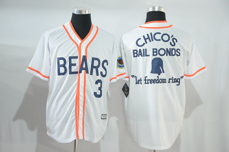 Bad News Bears #3 1976 Chico's Bail Bonds White Stitched Movie Jersey