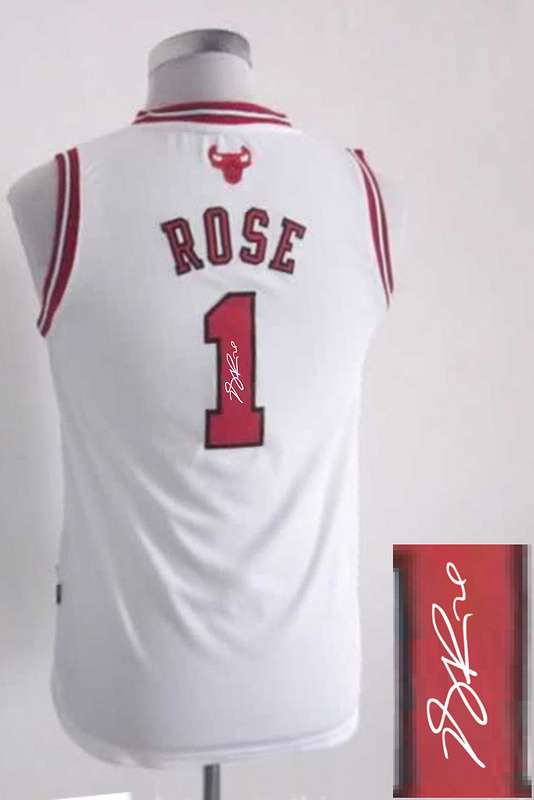 Bulls 1 Rose White Signature Edition Women Jerseys