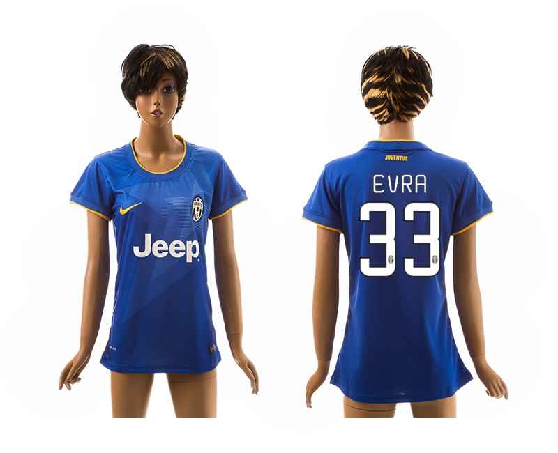 2014-15 Juventus 33 Evra Away Women Jerseys