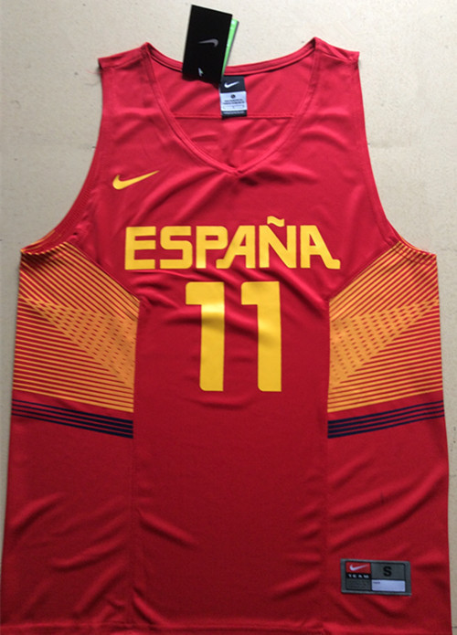 Spain 11 Ricky Rubio Red 2014 FIBA Jerseys