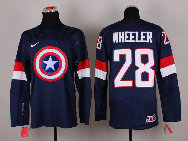 USA 28 Wheeler Blue Captain America Jersey