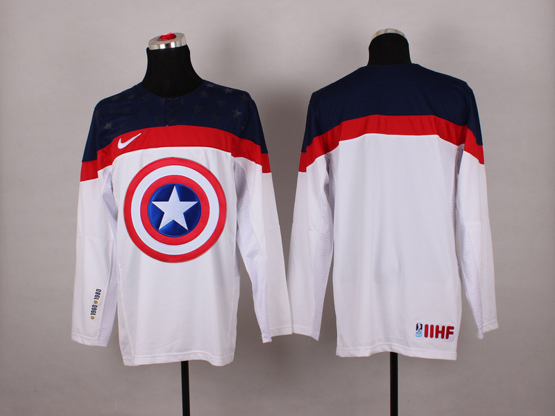USA White Captain America Jersey