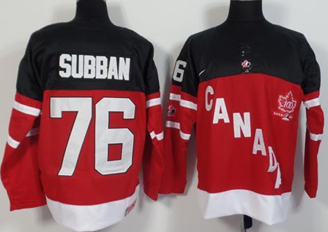 Canada 76 P.K Subban Red 100th Celebration Jersey