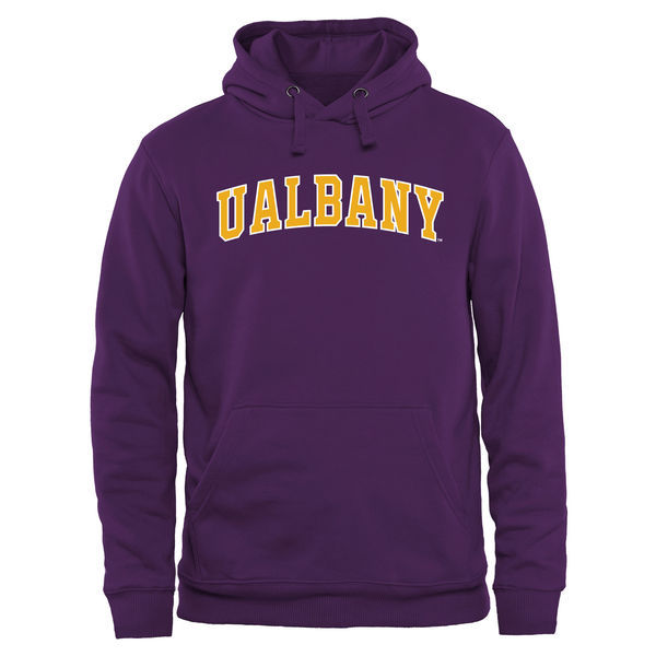 Albany Great Danes Fresh Logo Purple College Pullover Hoodie