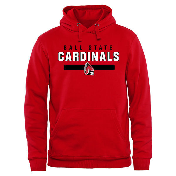 Ball State Cardinals Team Logo Red College Pullover Hoodie3
