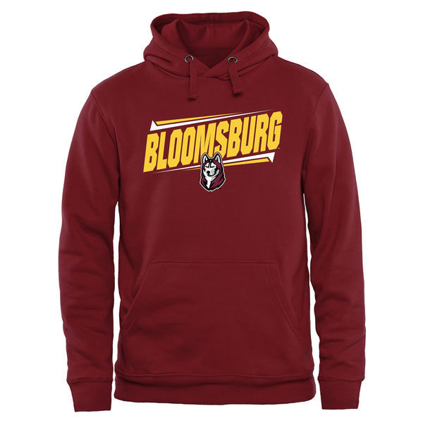Bloomsburg Huskies Red Team Logo College Pullover Hoodie2