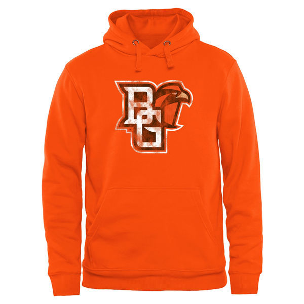 Bowling Green Falcons Team Logo Orange College Pullover Hoodie4