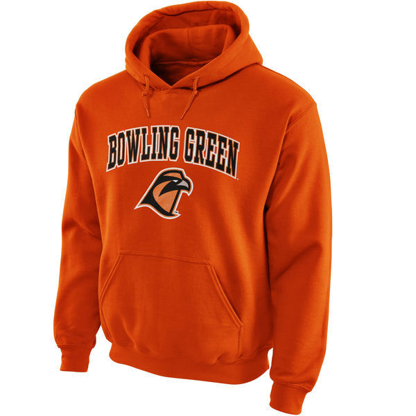 Bowling Green Falcons Team Logo Orange College Pullover Hoodie6