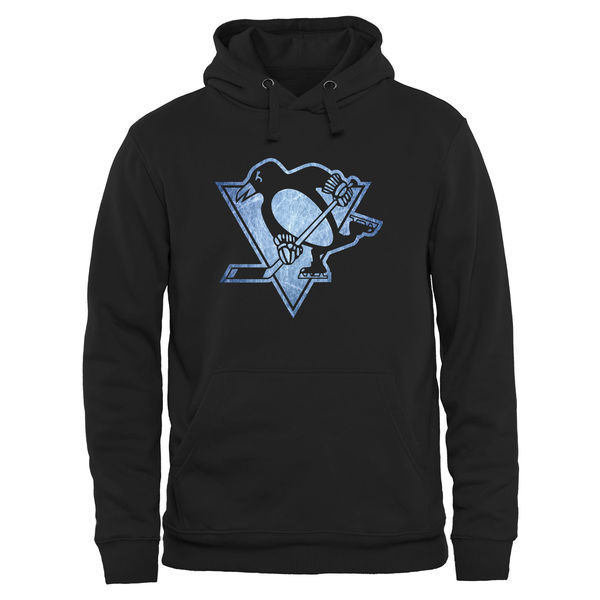 Pittsburgh Penguins Black Team Logo Men's Pullover Hoodie04