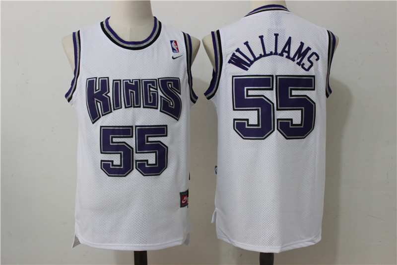 Kings 55 Jason Williams White Nike Throwback Jersey