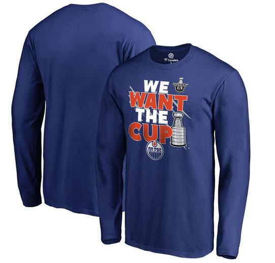 Edmonton Oilers Fanatics Branded 2017 NHL Stanley Cup Playoff Participant Blue Line Long Sleeve T Shirt Royal